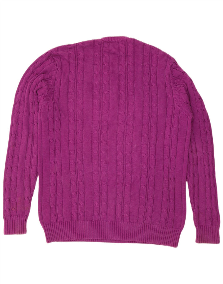 Marks & Spencer Herren-Pullover mit Rundhalsausschnitt, Größe L, Lila, Baumwolle