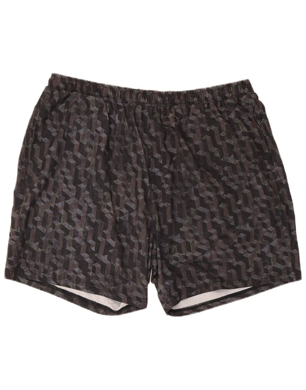 Mountain Warehouse Herren-Sportshorts 2XL, schwarzes geometrisches Polyester