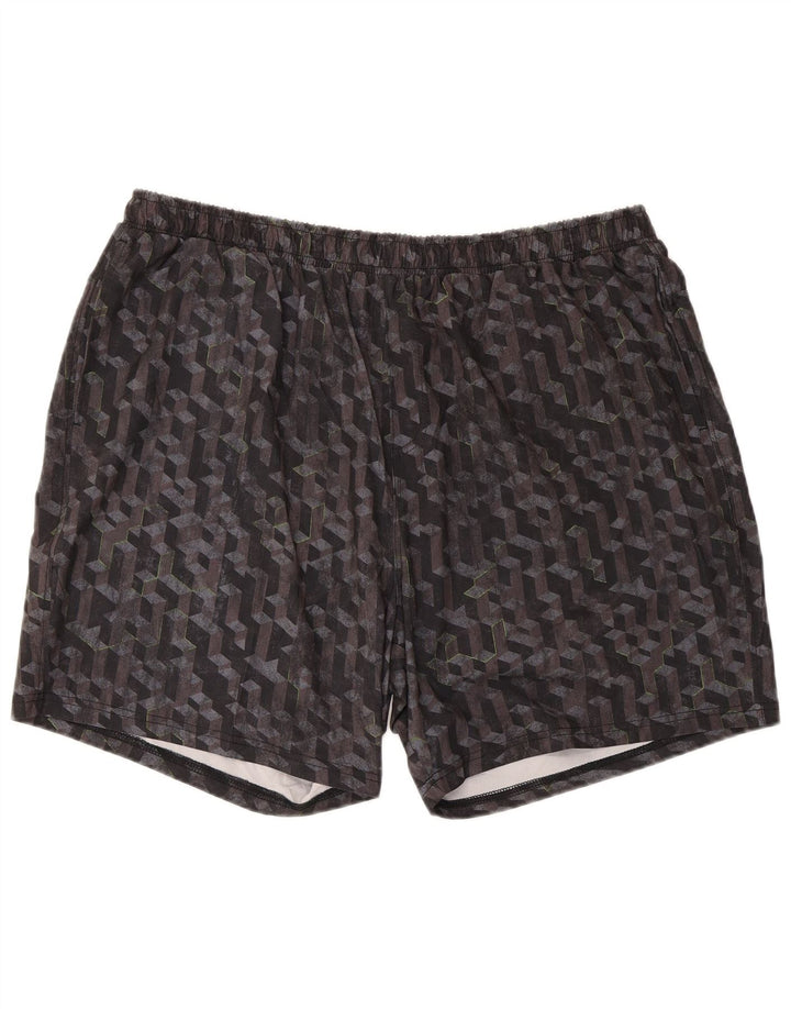 Mountain Warehouse Herren-Sportshorts 2XL, schwarzes geometrisches Polyester