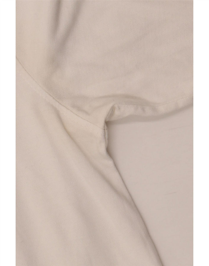 DIADORA Mens Long Sleeve Polo Shirt Large White Cotton