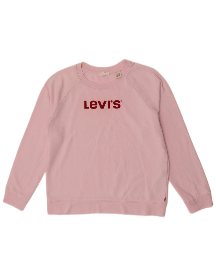 Levi's Damen-Sweatshirt mit Grafik-Übergröße, Größe UK 14, mittelrosa, Baumwolle