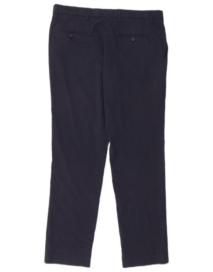 Marks & Spencer Herren Slim Fit Chinohose W34 L31 Marineblaues Polyester