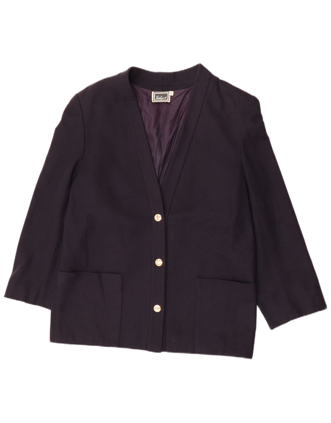 Luisa Spagnoli Damen 3-Knopf-Blazerjacke UK 16 Große marineblaue Wolle