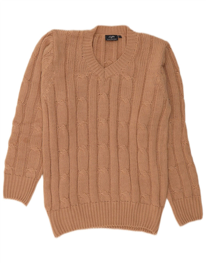 Lotto Damen-Pullover mit V-Ausschnitt, UK 12, Mittelbraun, Acryl