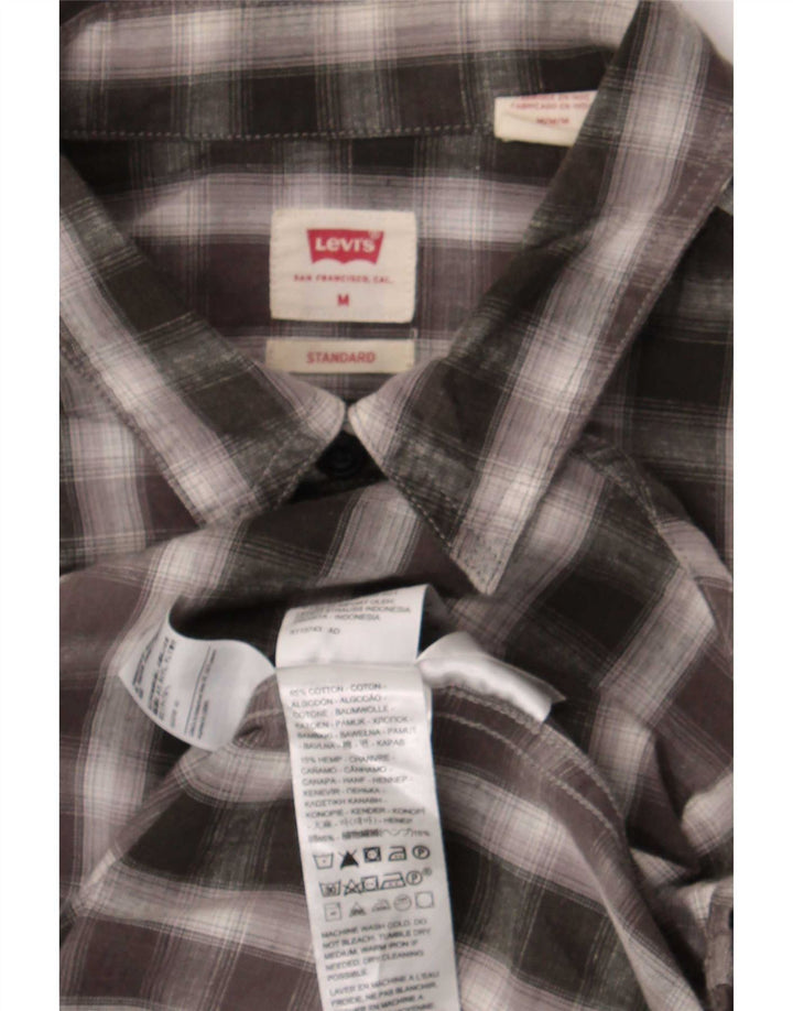 Levi's Herren-Hemd in Standard-Passform, mittelgrau, kariert, Baumwolle