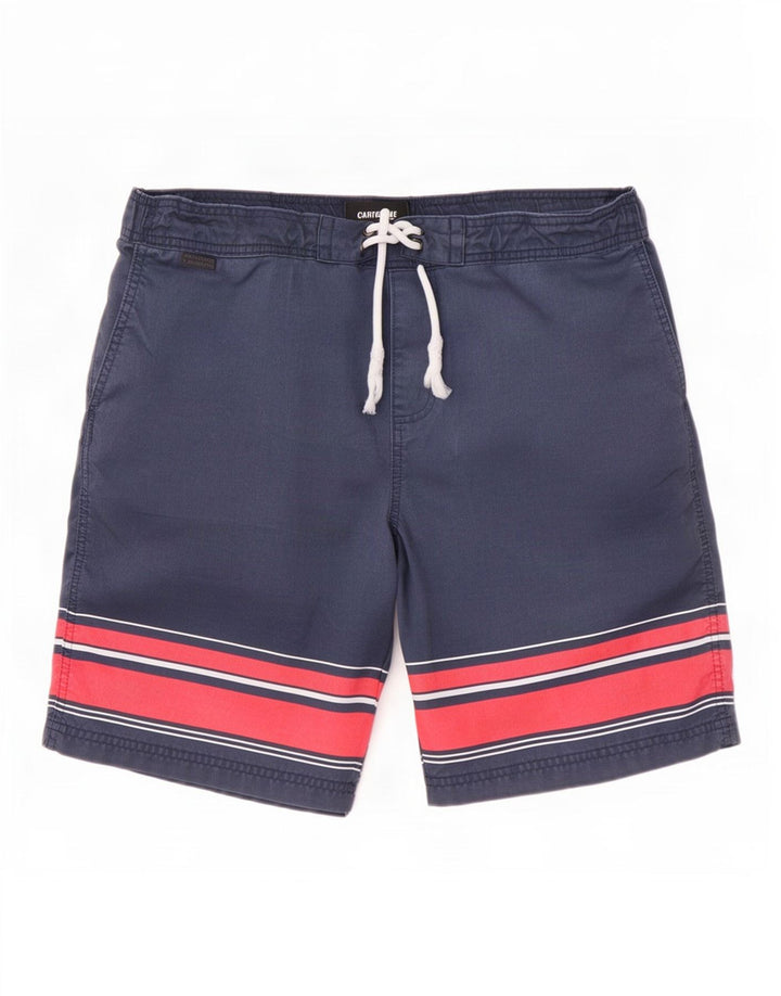 Marks & Spencer Herren-Badeshorts XL, Marineblau, Farbblock-Polyester