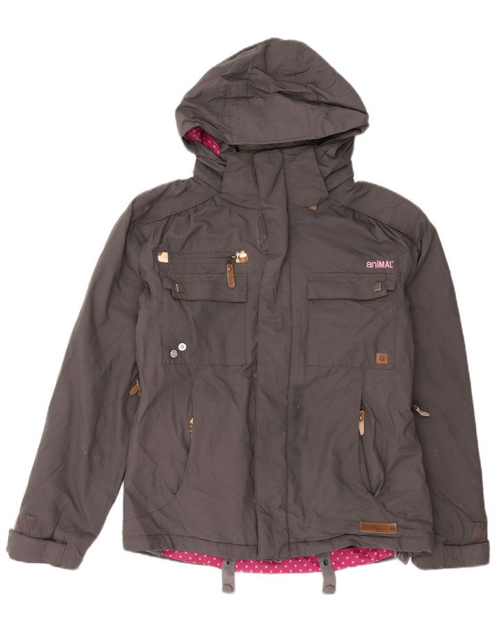 ANIMAL Damen-Windbreakerjacke mit Kapuze, Größe S, Größe S, Grau, Polyamid