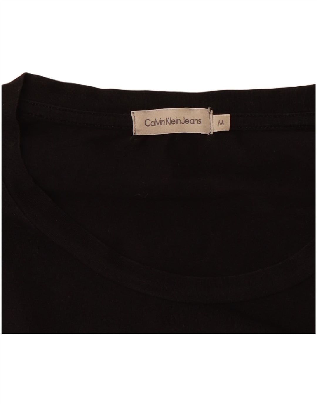 CALVIN KLEIN JEANS Mens Graphic Top Long Sleeve Medium Black Cotton