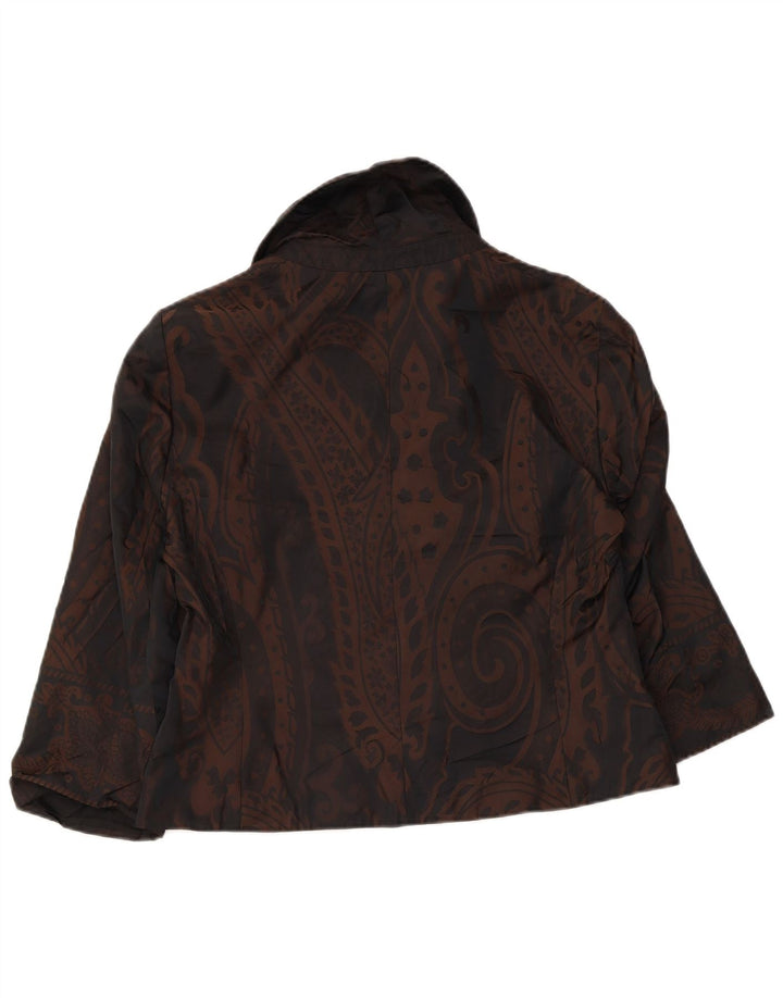 Phase Eight Damen-Blazer mit 3/4-Ärmeln, UK 14, Mittelbraun, Paisleymuster