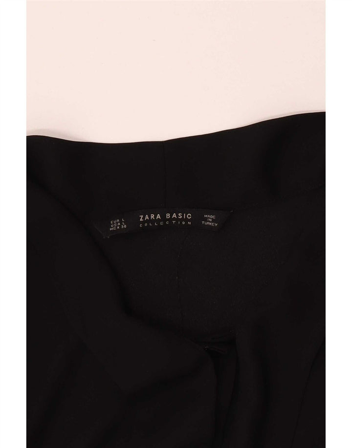 Zara Damen-Blusenoberteil mit Vorderkrawatte, Gr. 44, Schwarz