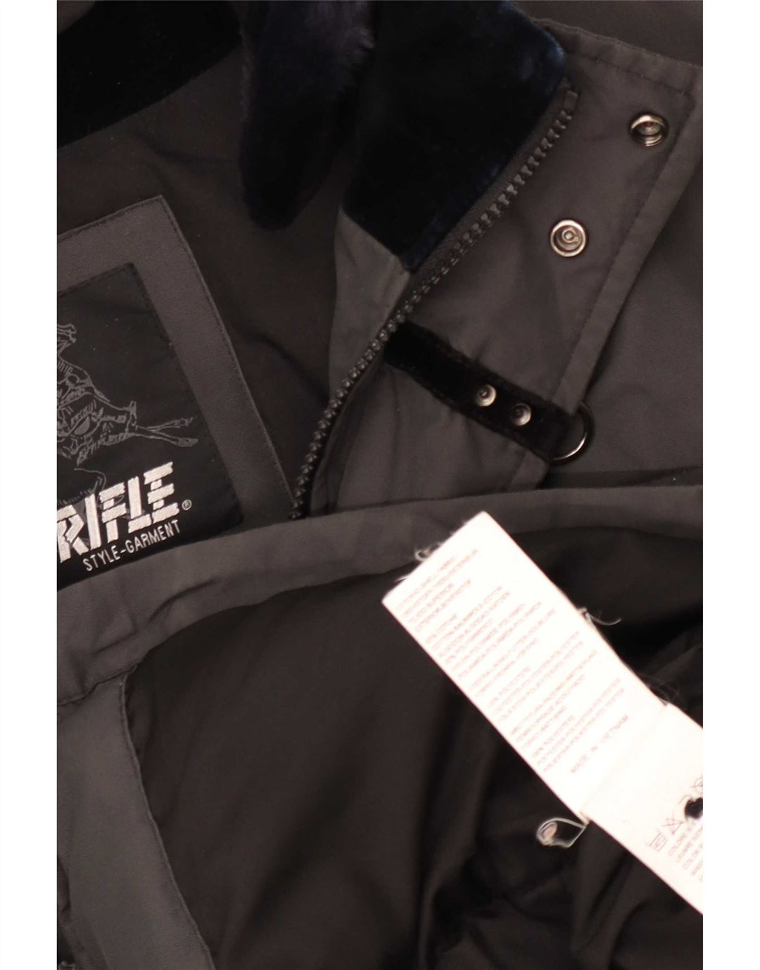 Rifle Herren Parka Jacke UK 40 Große graue Baumwolle