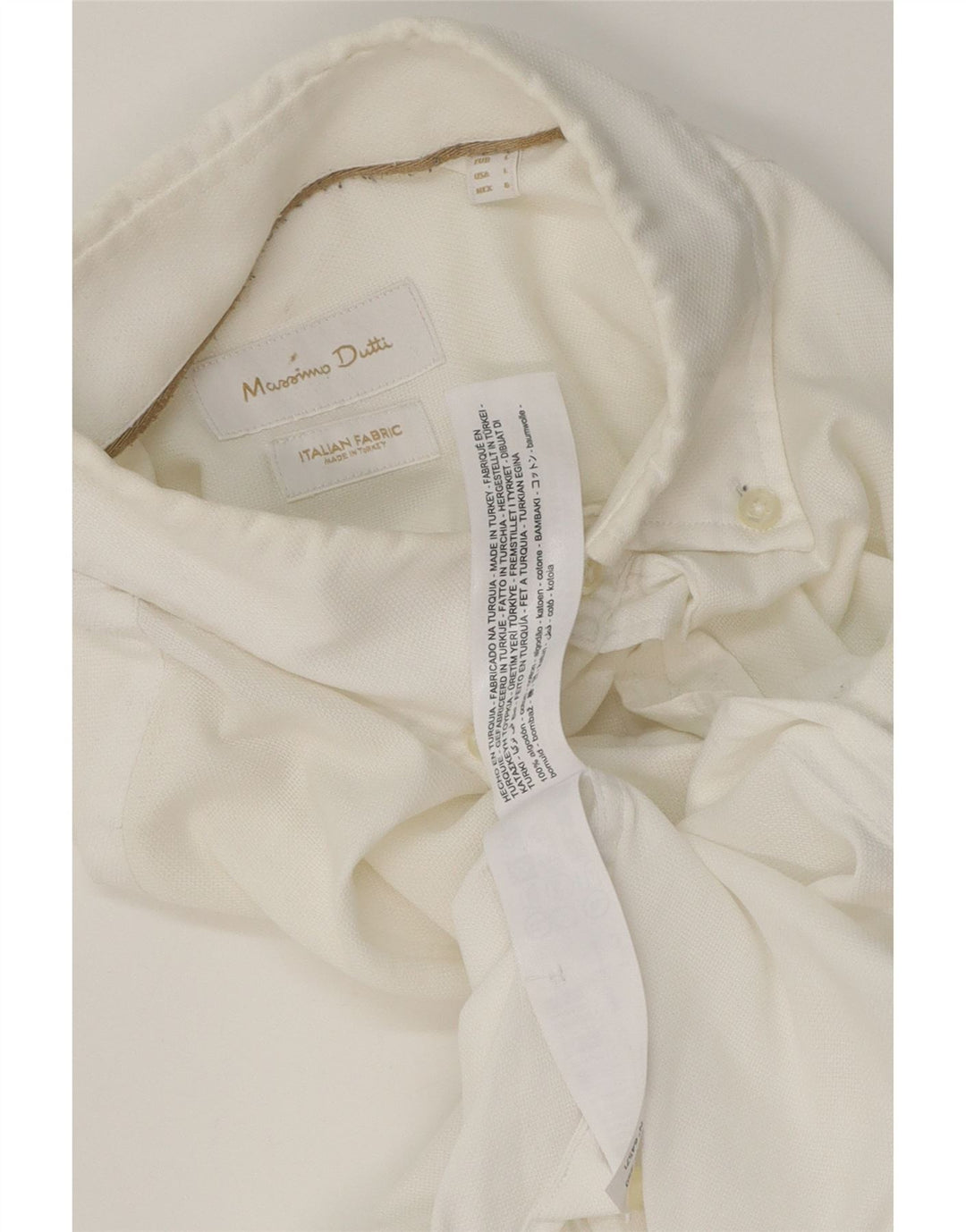 Massimo Dutti Herrenhemd, groß, aus weißer Baumwolle