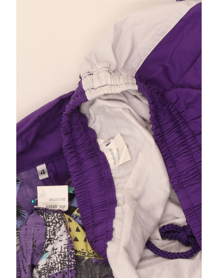 Vintage Damen Loose Fit Komplett-Trainingsanzug UK 16 Large Lila Patchwork