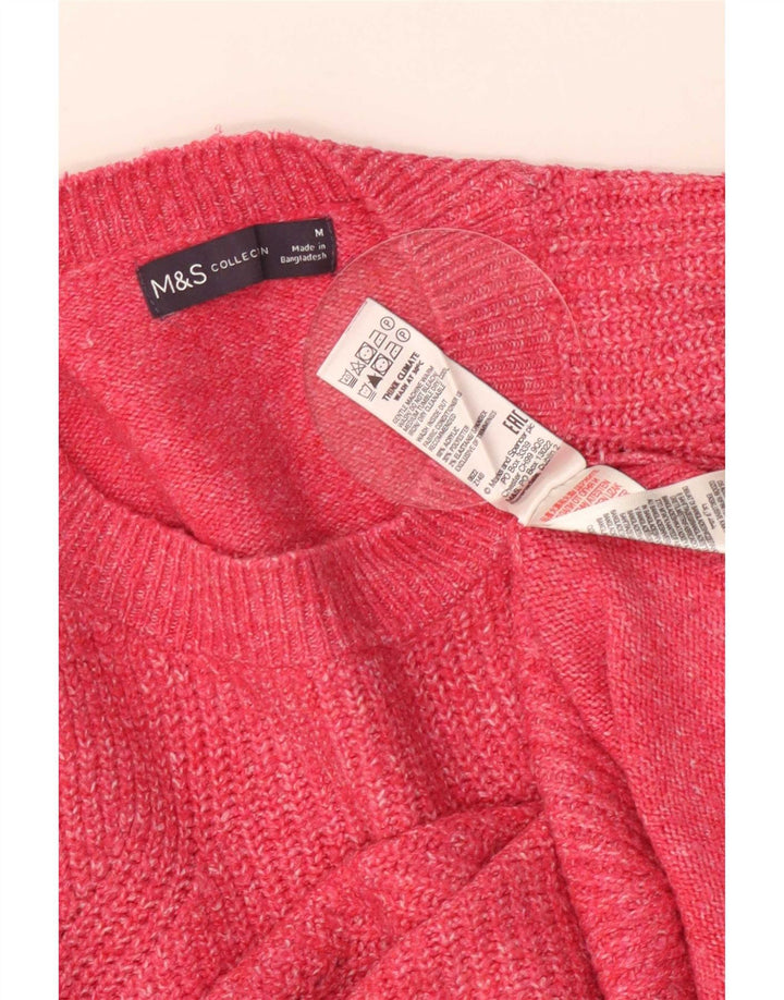 Marks & Spencer Damen-Pullover mit Rundhalsausschnitt, Gr. 14, mittelrosa meliert