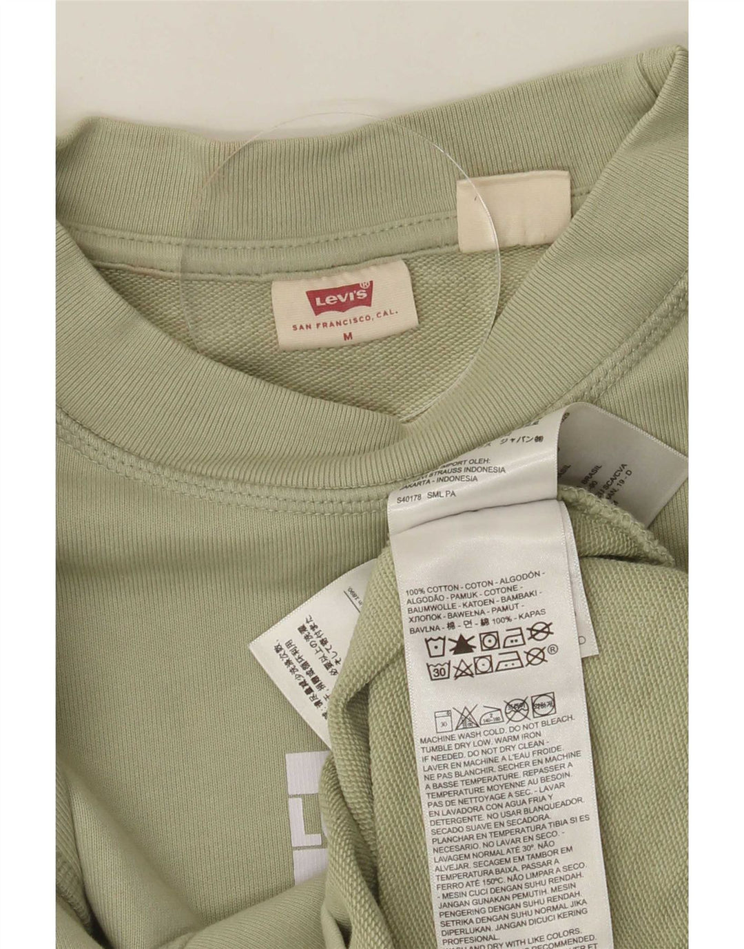 Levi's Herren-Sweatshirt-Pullover aus mittelgrüner Baumwolle