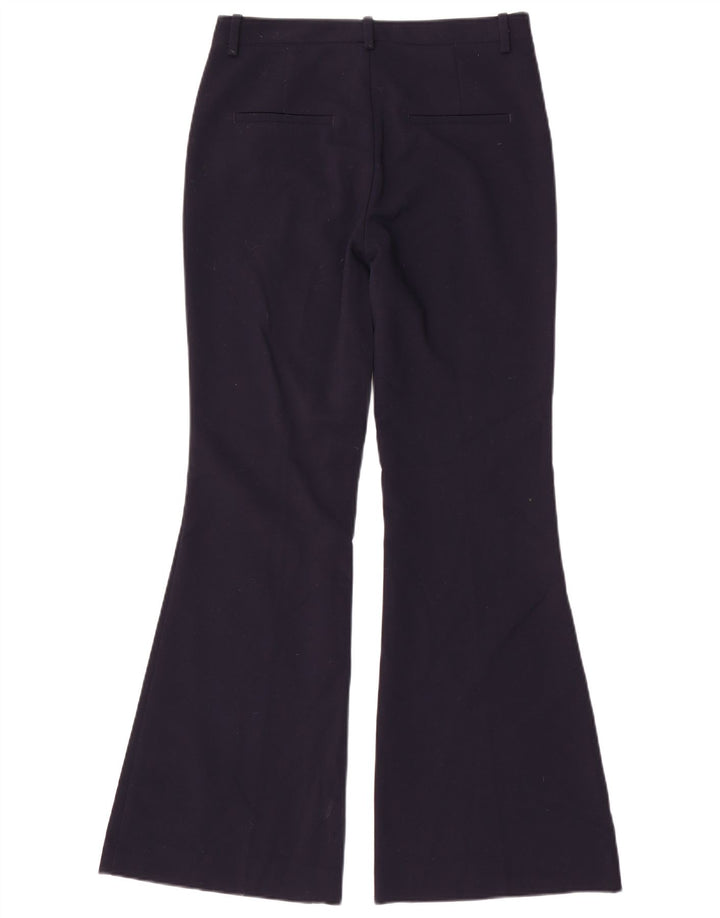 Zara Damen-Flare-Freizeithose, Größe S, W26, L31, Marineblau, Polyester