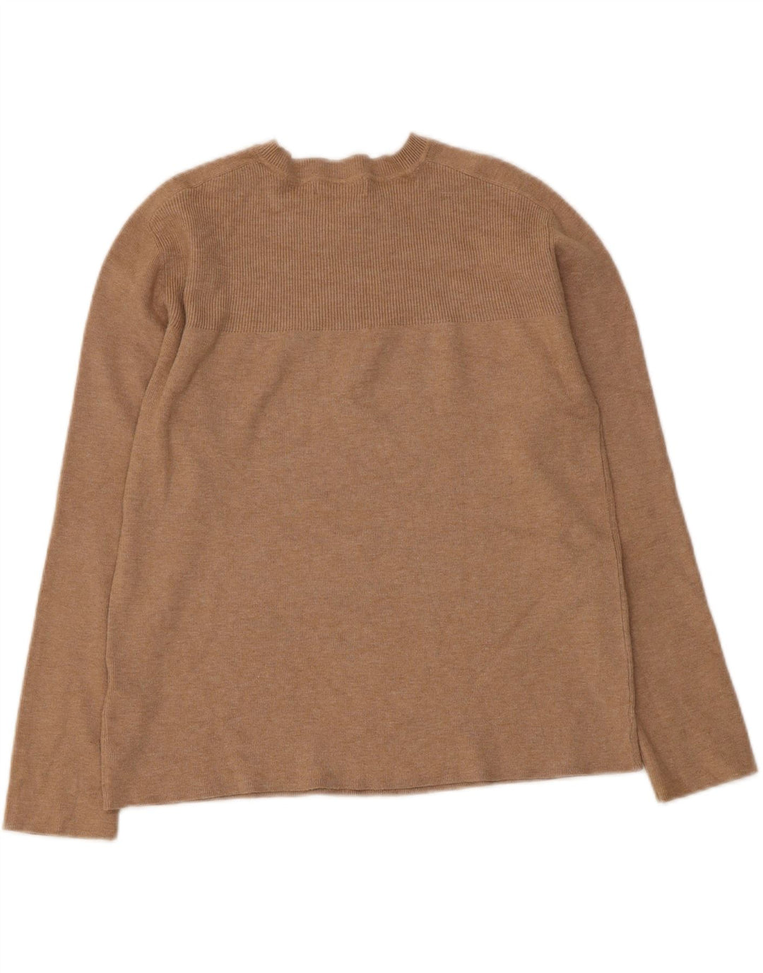 MARKS & SPENCER Damen Crop Crew Neck Pullover Pullover UK 10 Small Beige