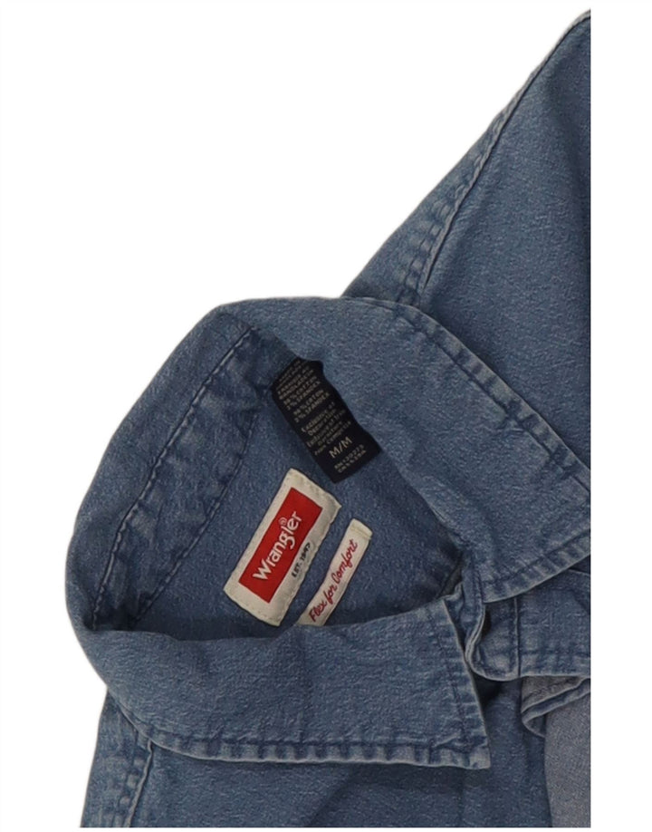 Wrangler Herren-Kurzarm-Jeanshemd aus mittelblauer Baumwolle