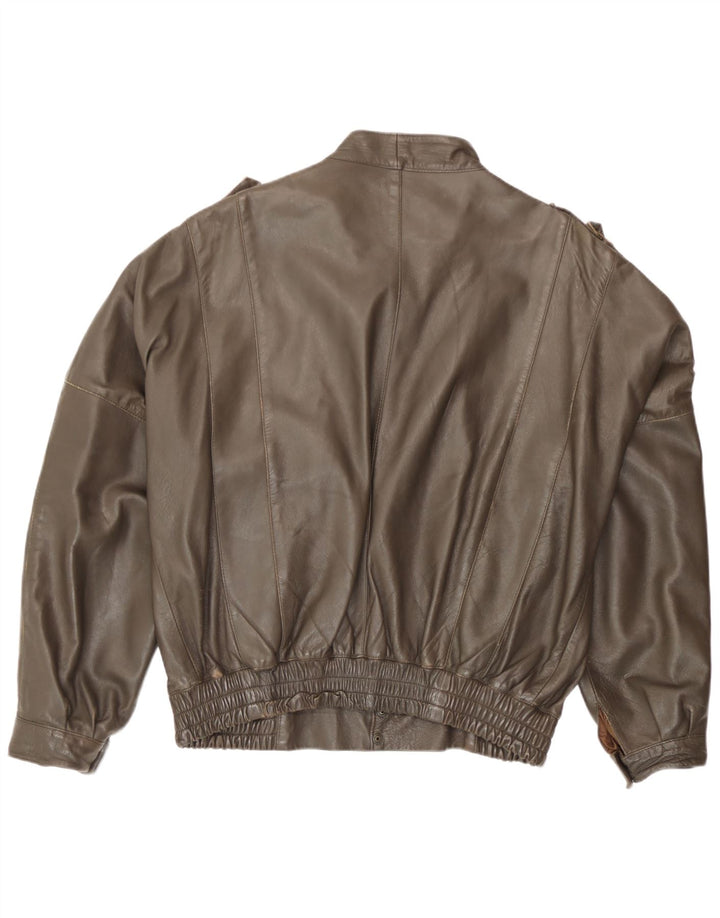 Vintage Herren Lederjacke IT 52 XL Braunes Leder