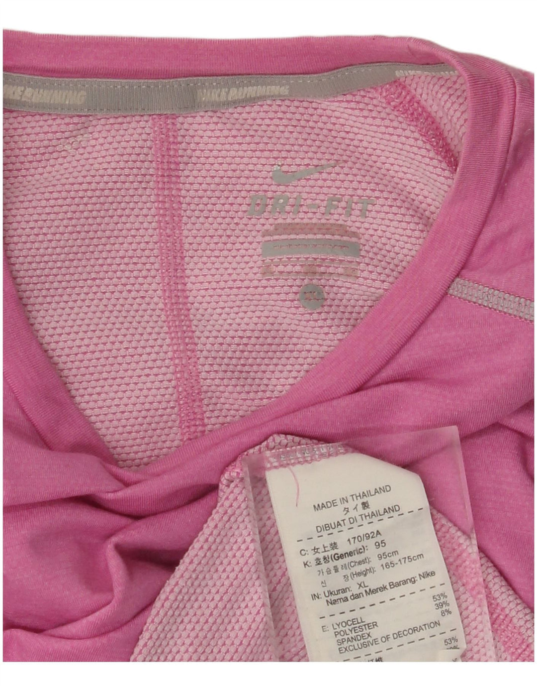 NIKE Damen Dri Fit Top Langarm UK 18 XL Rosa Lyocell