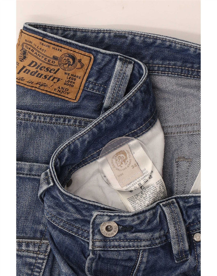 Diesel Herren Straight Jeans W34 L34 Blaue Baumwolle