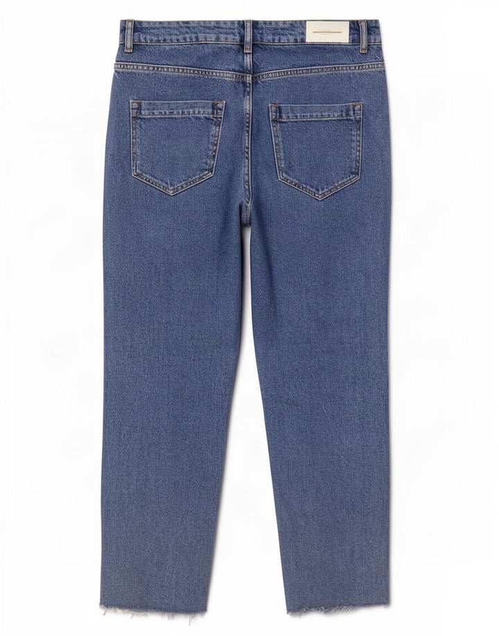 Whistle Damen Straight Jeans W30 L26 Blaue Baumwolle