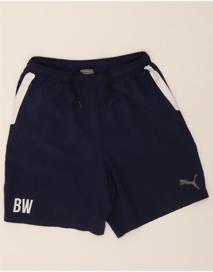 PUMA Mens Sport Shorts Medium  Navy Blue Polyester Vintage Puma and Second-Hand Puma from Messina Hembry 