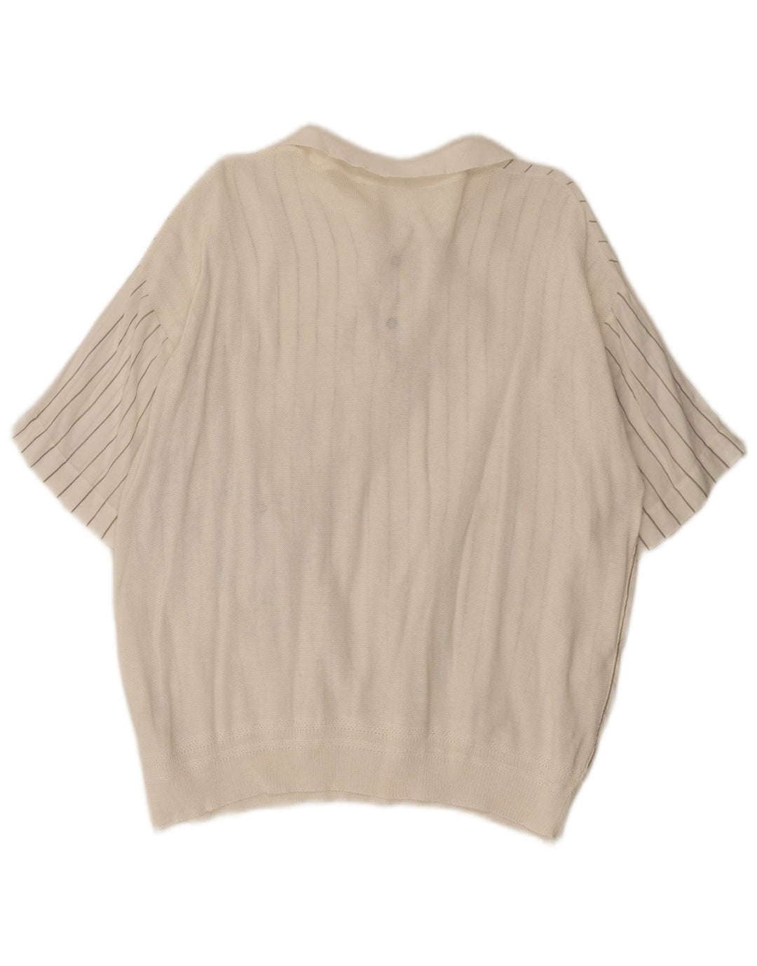 Vintage Herren Kurzarm Pullover Shirt klein weiß gestreift