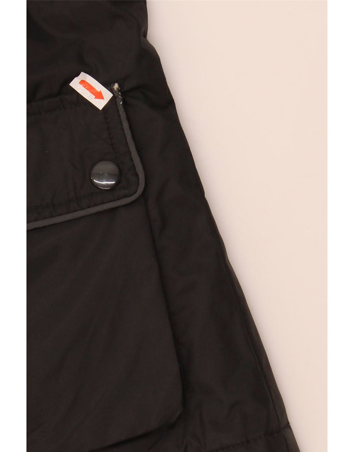 VINTAGE Damen Utility-Jacke UK 14 Mittelschwarzes Nylon