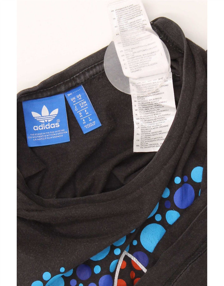 Adidas Herren Grafik T-Shirt Top Medium Schwarz Baumwolle