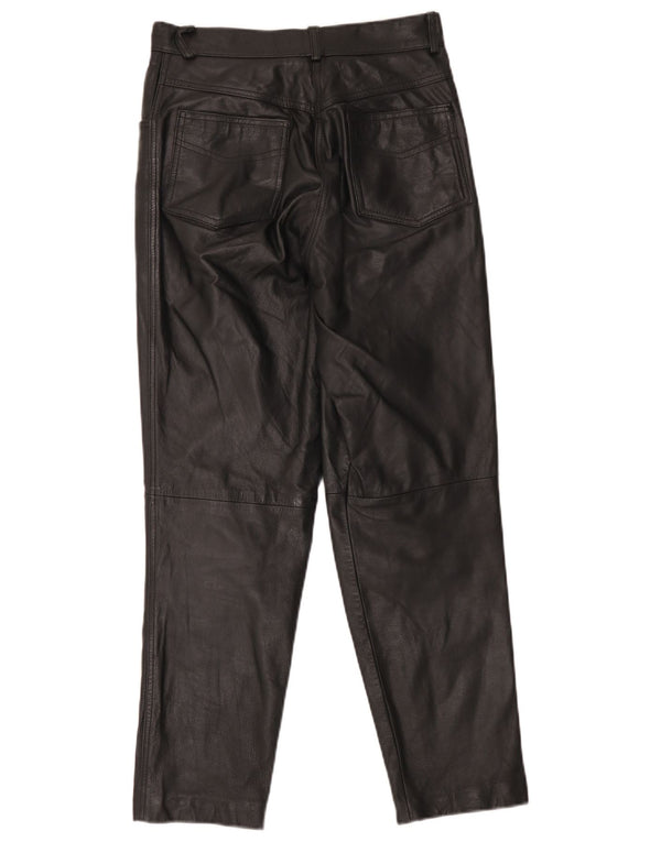 Together Damen-Lederhose mit hoher Taille, UK 12, M, W28, L29, Schwarz