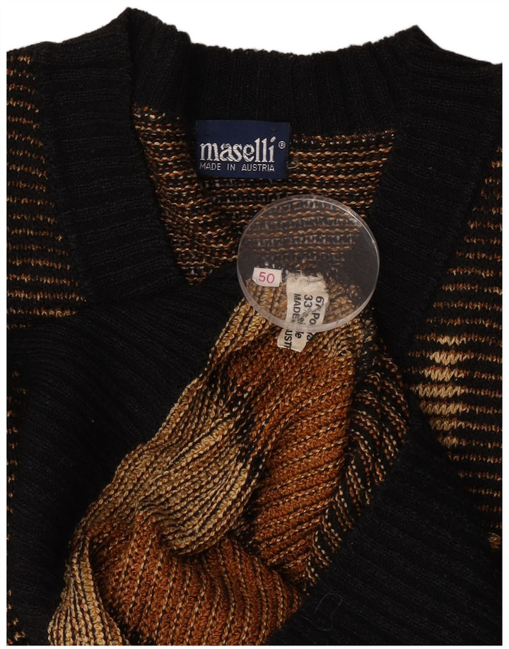 Maselli Herren-Pullover mit V-Ausschnitt, EU 50, mittelbraun, Argyle/Diamant