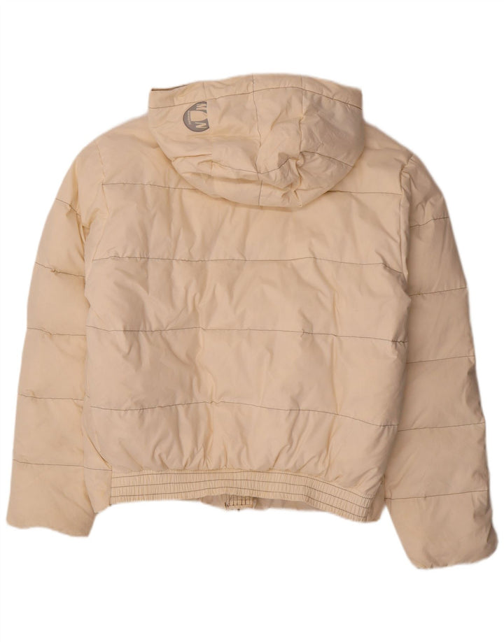 Murphy & Nye Damen-Jacke mit Kapuze, übergroß, wattiert, UK 16, Größe L, Beige, Baumwolle