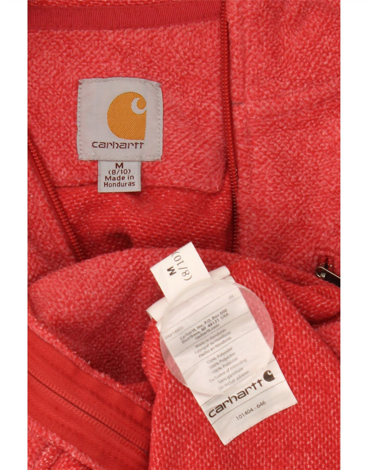Carhartt Damen-Kapuzenpullover mit Reißverschluss, US 8/10, mittelrot geflecktes Polyester