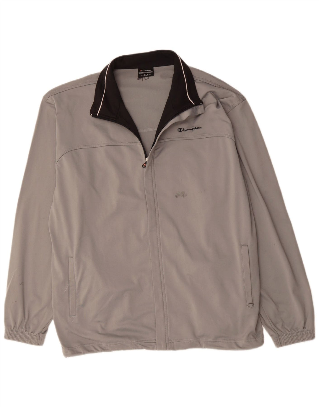 Champion Herren-Trainingsanzug-Top-Jacke, groß, grau, Polyester, Sport
