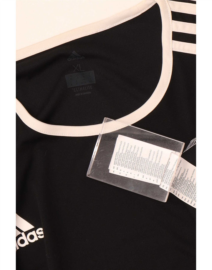 Adidas Herren Climalite T-Shirt Top XL Schwarz Colourblock Polyester