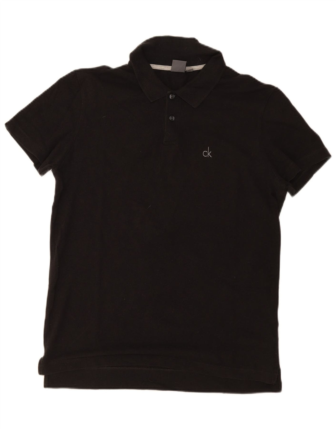 Calvin Klein Herren Poloshirt IT 48 Mittelschwarze Baumwolle