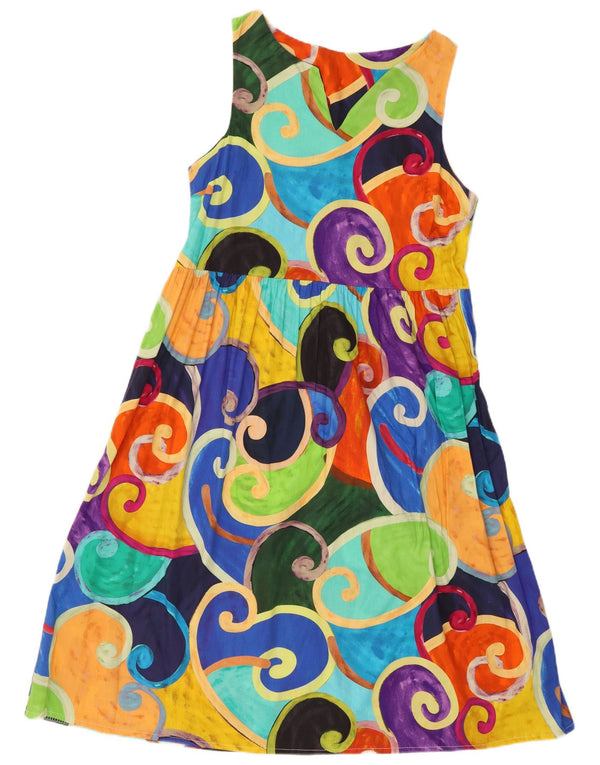 Vintage Damen Ärmelloses A-Linien-Kleid UK 12 Medium Mehrfarbig Paisley