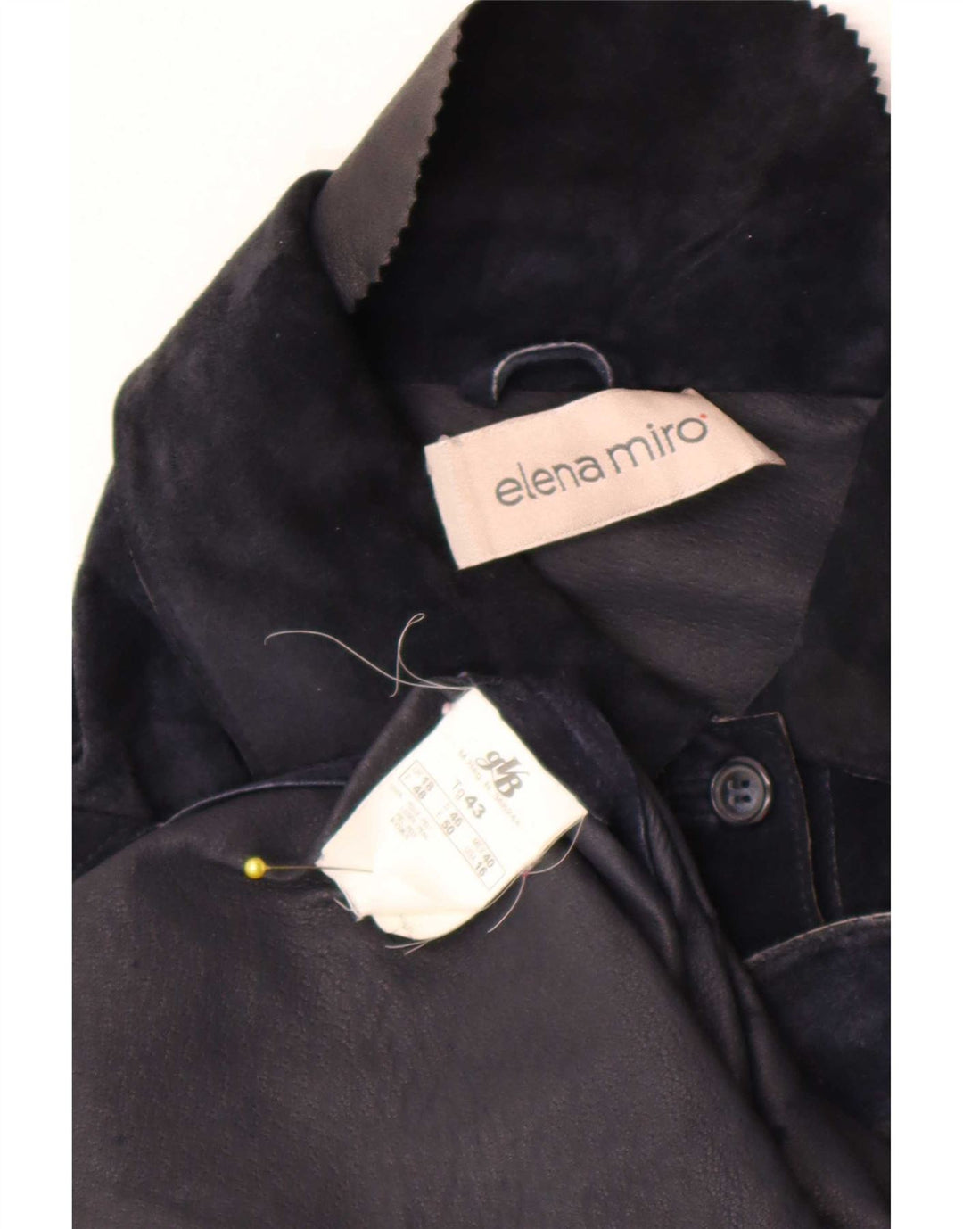ELENA MIRO Damen Wildlederjacke UK 18 XL Marineblaues Leder