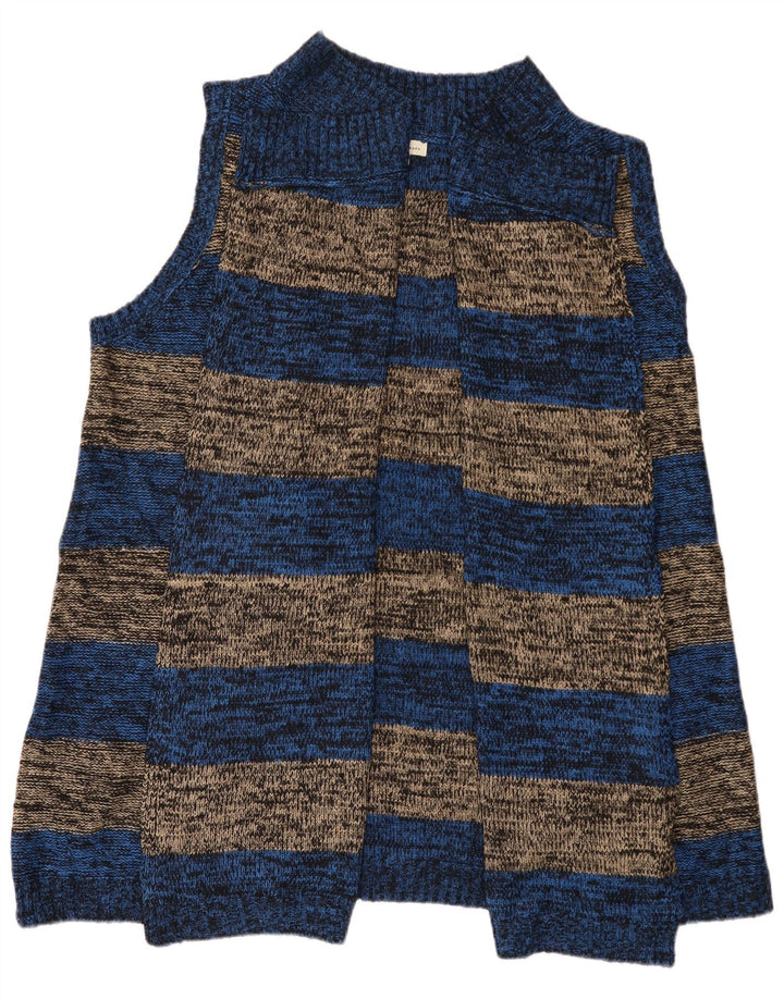 Marks & Spencer Damen Ärmelloser Cardigan-Pullover UK 14 Mittelblau