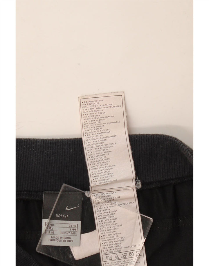 NIKE Damen Caprihose UK 12 Medium W32 L20 Schwarze Baumwolle