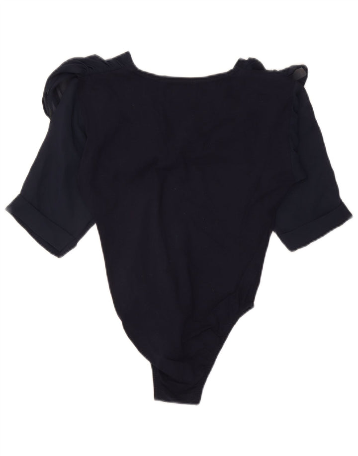 Vintage Damen Body UK 8 Small Marineblau geblümt