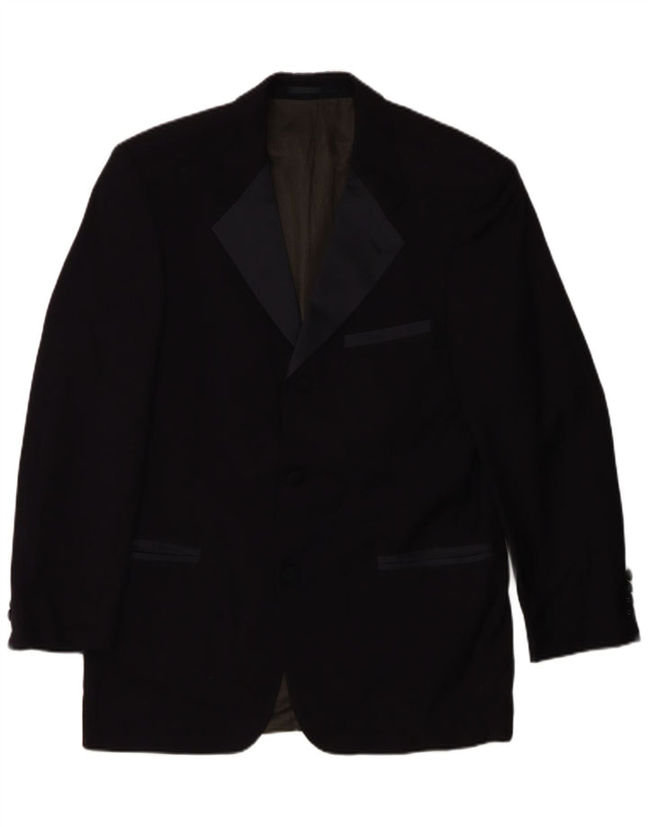 Hugo Boss Herren-Blazer mit 3 Knöpfen, EU 48, mittelmarineblaue Schurwolle