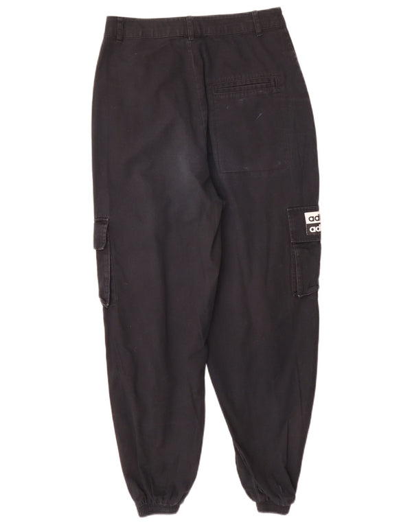 Adidas Damen High Waist Joggers Cargohose UK 8 Small W26 L27 Schwarz