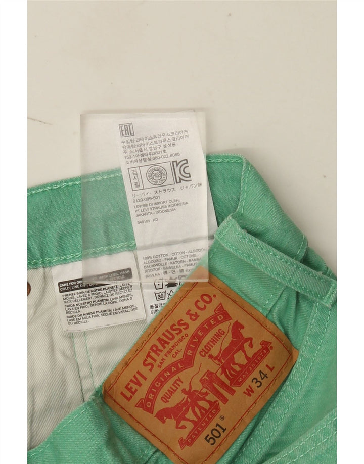 Levi's Damen 501 Denim Shorts W34 Große grüne Baumwolle