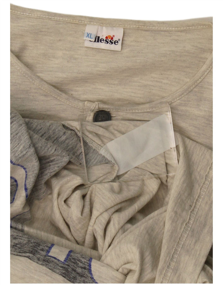 Ellesse Herren Grafik-T-Shirt-Oberteil XL Grau Farbblock