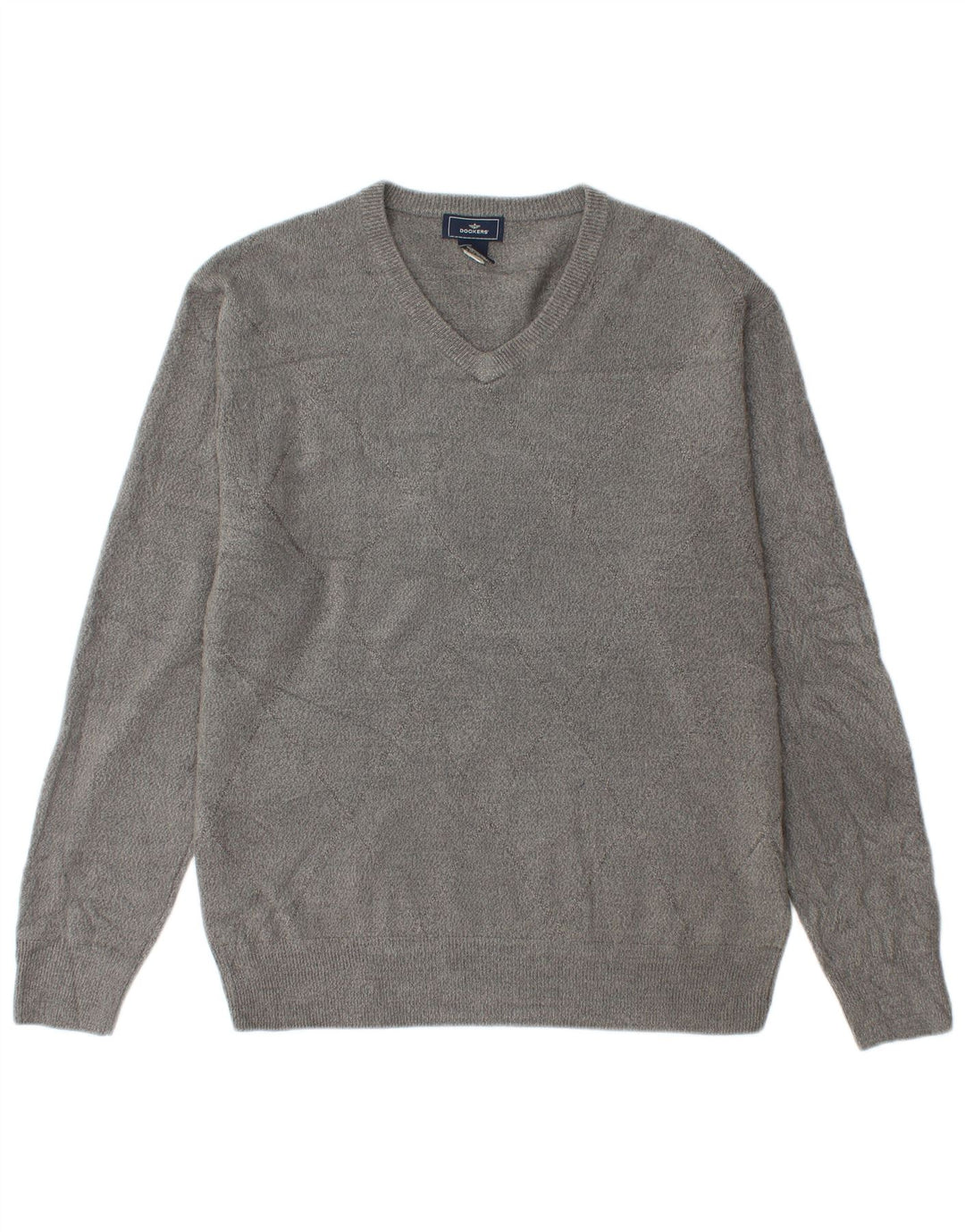 Dockers Herren-Pullover mit V-Ausschnitt, mittelgraues Acryl