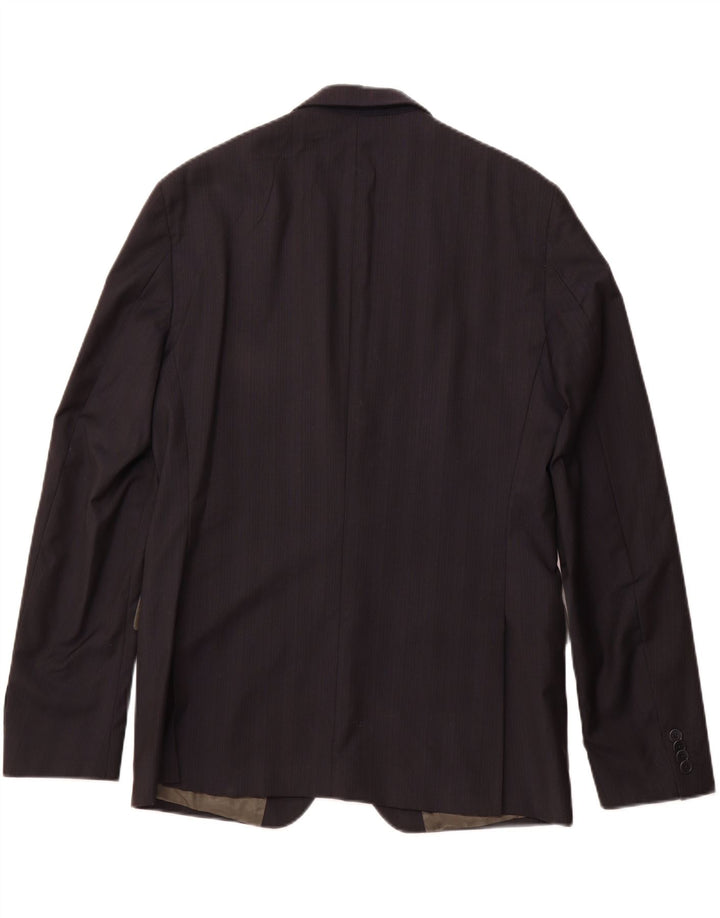 CALVIN KLEIN Mens 2 Button Blazer Jacket IT 54 2XL Navy Blue Pinstripe