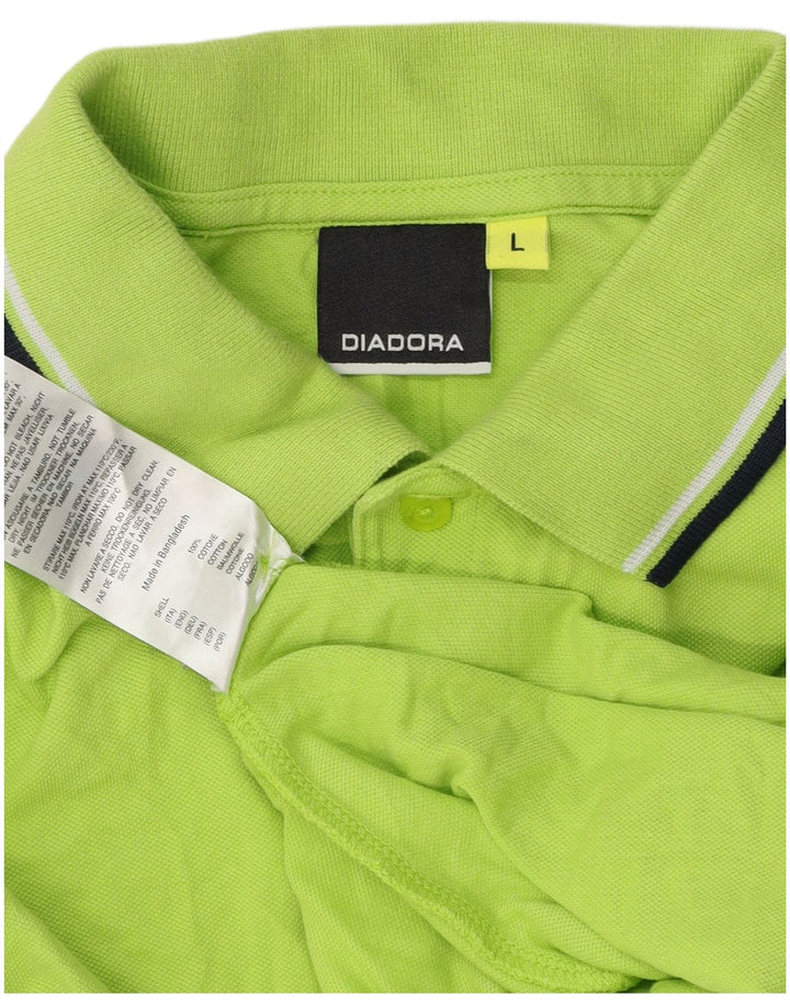 Diadora Herren-Poloshirt, große grüne Baumwolle