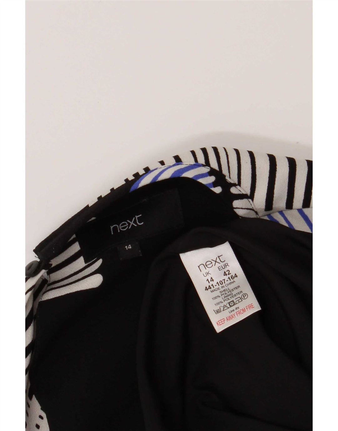 Next Damen-Etuikleid, Gr. 44, groß, schwarzes, geometrisches Polyester